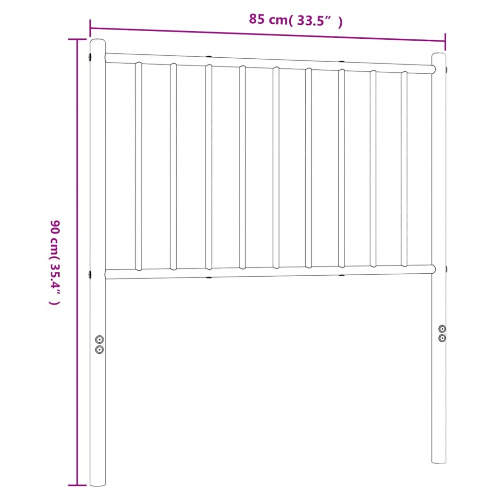 Tête de lit métal blanc 80 cm