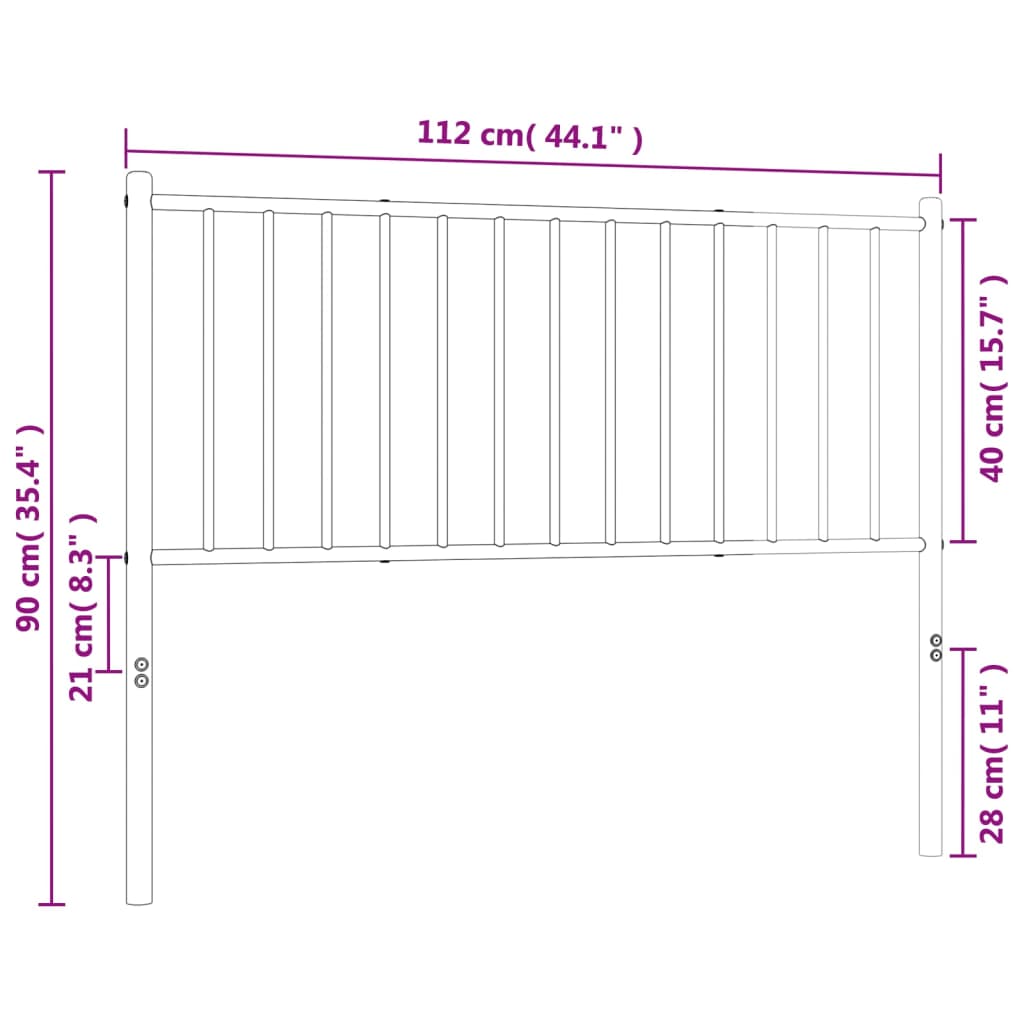 Tête de lit métal blanc 100 cm