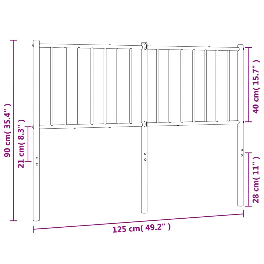 Tête de lit métal blanc 120 cm