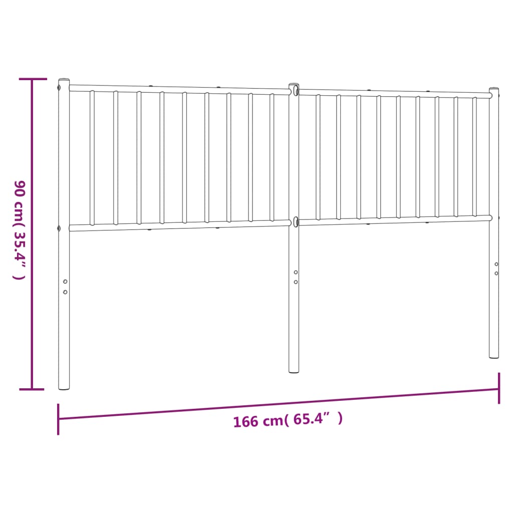 Tête de lit métal blanc 160 cm