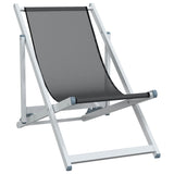 Chaises de plage pliantes lot de 2 gris aluminium et textilène