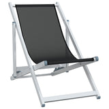 Chaises de plage pliantes lot de 2 noir aluminium et textilène