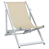 Chaises de plage pliantes lot de 2 crème aluminium et textilène