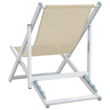 Chaises de plage pliantes lot de 2 crème aluminium et textilène