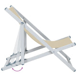 Chaises de plage pliantes lot de 2 crème aluminium et textilène