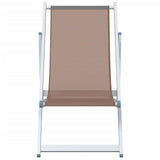 Chaises de plage pliantes lot de 2 marron aluminium textilène