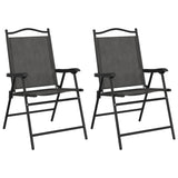 Chaises de jardin pliables lot de 2 en acier et textilène