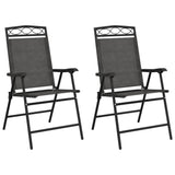 Chaises de jardin pliables lot de 2 en acier et textilène