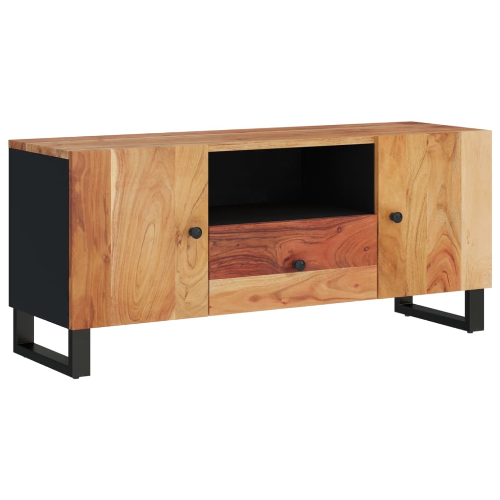 Meuble TV 105x33,5x46 cm bois d'acacia solide et d'ingénierie