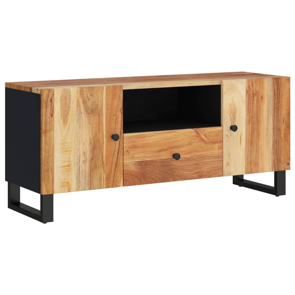 Meuble TV 105x33,5x46 cm bois d'acacia solide et d'ingénierie