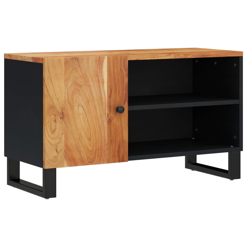 Meuble TV 80x33x46 cm bois d'acacia solide et d'ingénierie