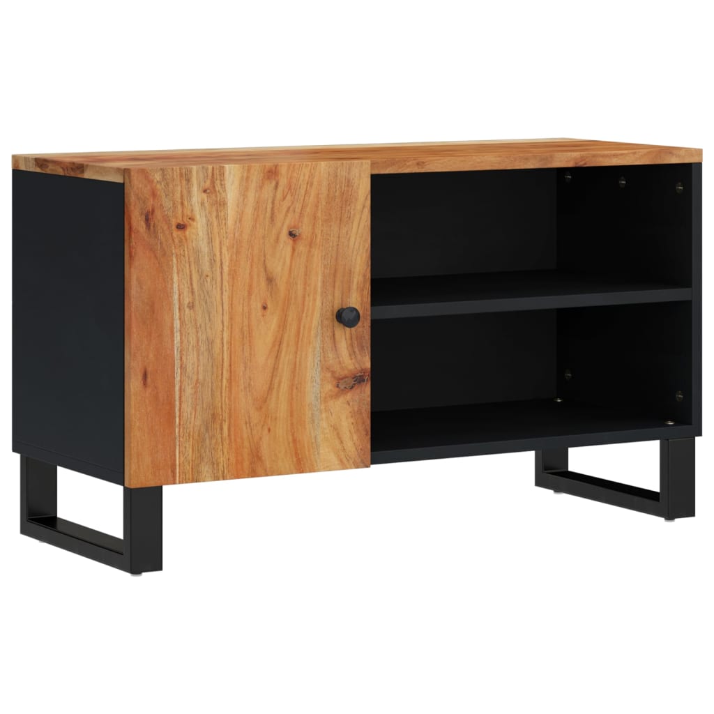 Meuble TV 80x33x46 cm bois d'acacia solide et d'ingénierie