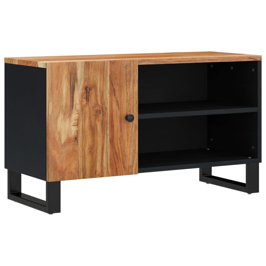 Meuble TV 80x33x46 cm bois d'acacia solide et d'ingénierie