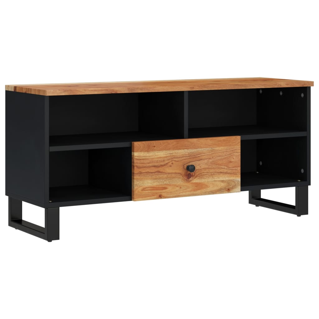 Meuble TV 100x33x46 cm bois d'acacia solide et d'ingénierie