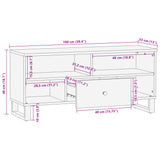 Meuble TV 100x33x46 cm bois de récupération et d'ingénierie