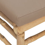 Salon de jardin 3 pcs avec coussins taupe bambou