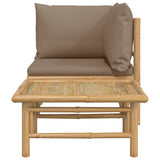 Salon de jardin 2 pcs avec coussins taupe bambou