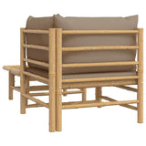 Salon de jardin 2 pcs avec coussins taupe bambou