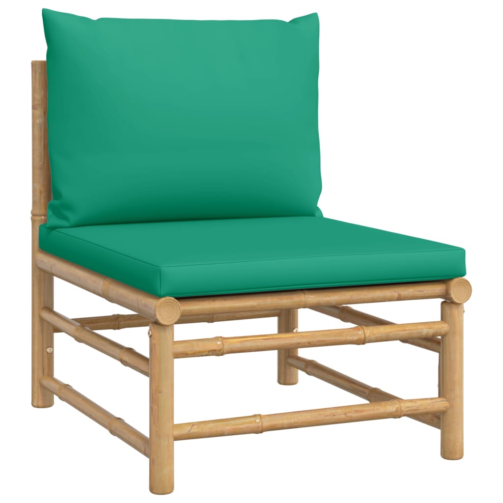 Salon de jardin 2 pcs avec coussins vert bambou