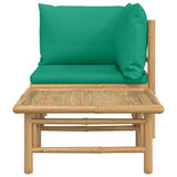 Salon de jardin 2 pcs avec coussins vert bambou