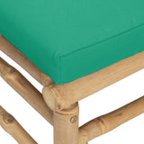 Repose-pieds de jardin avec coussin vert bambou