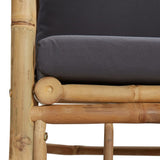 Garden sofa with dark grey bamboo cushions