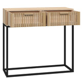 Table console 80x30x75 cm bois d'ingénierie et fer