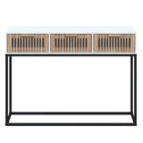 Weißer Konsolentisch 105x30x75 cm aus Holzwerkstoff und Eisen