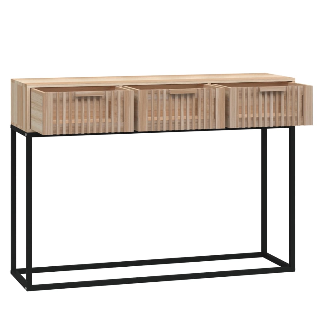 Table console 105x30x75 cm bois d'ingénierie et fer