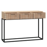 Table console 105x30x75 cm bois d'ingénierie et fer