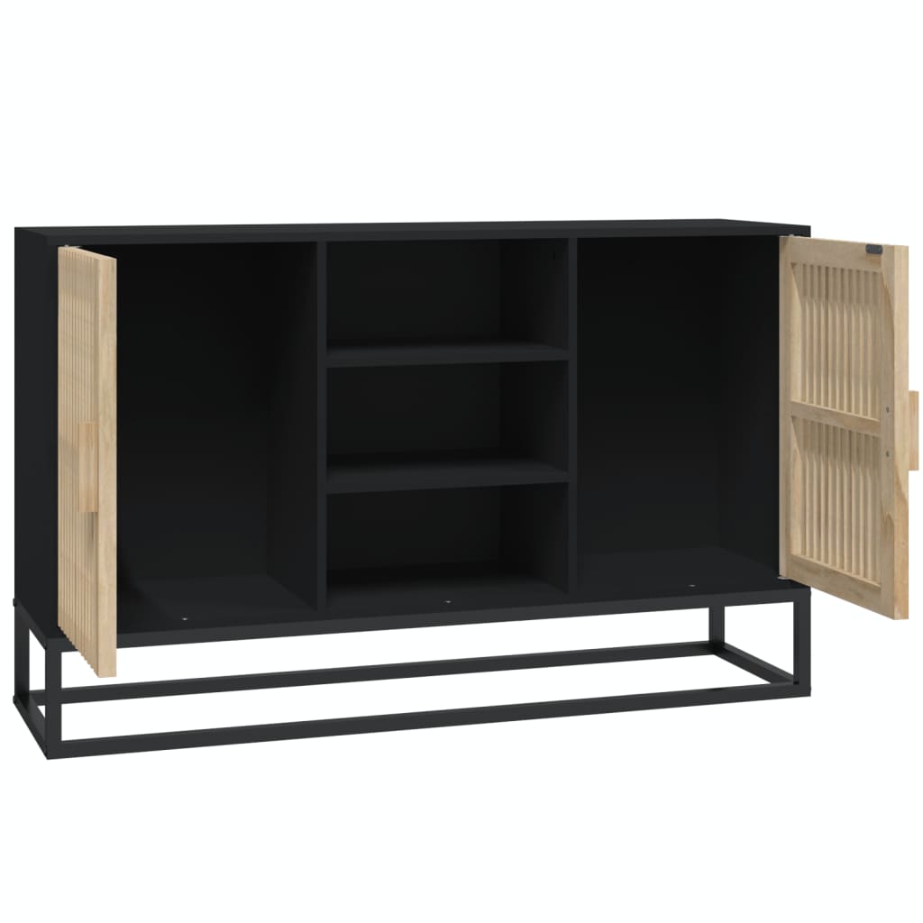 Buffet noir 105x30x65 cm bois d'ingénierie