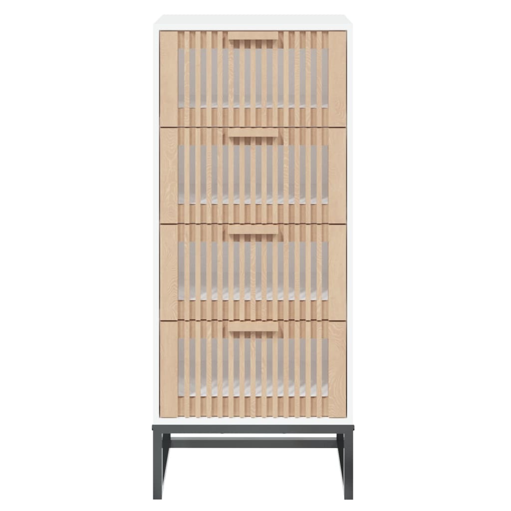 Buffet haut blanc 40x30x95 cm bois d'ingénierie