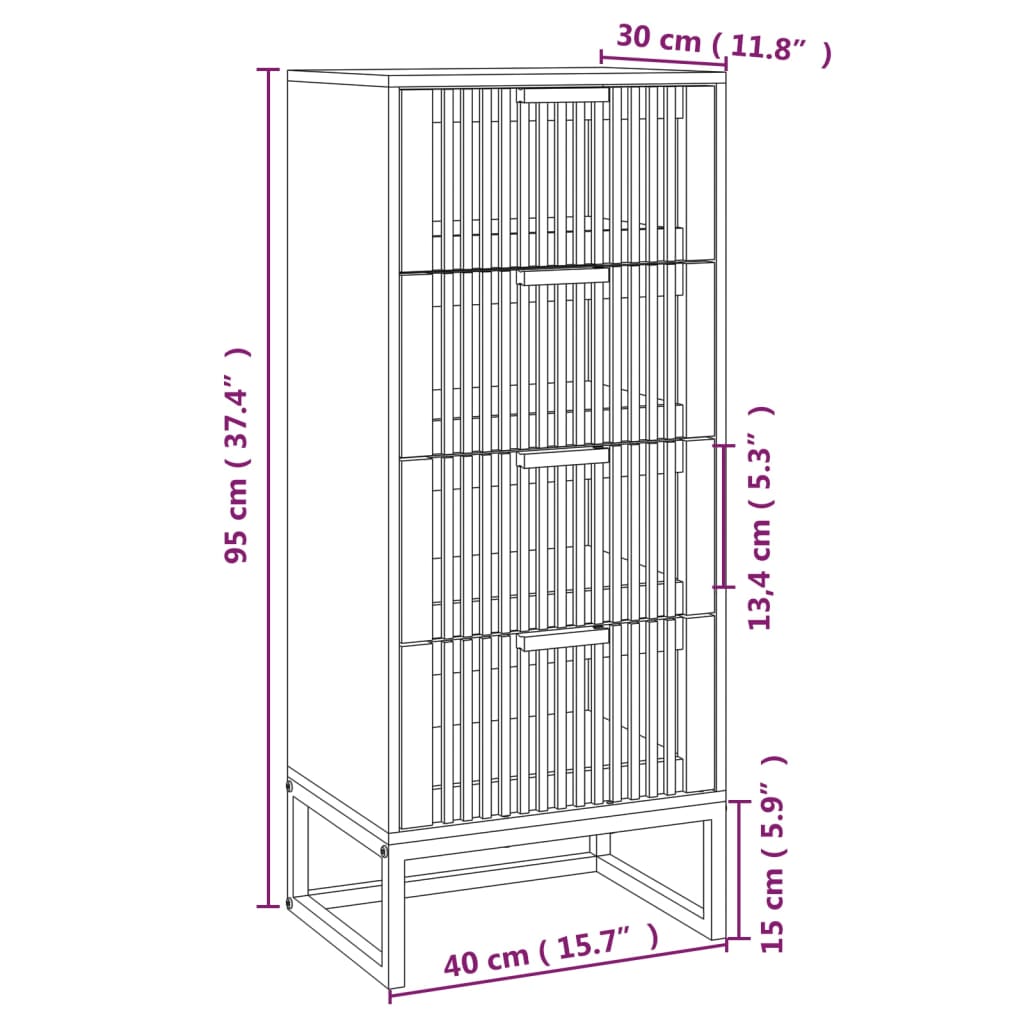 Buffet haut blanc 40x30x95 cm bois d'ingénierie