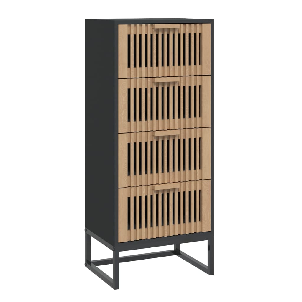 Buffet haut noir 40x30x95 cm bois d'ingénierie