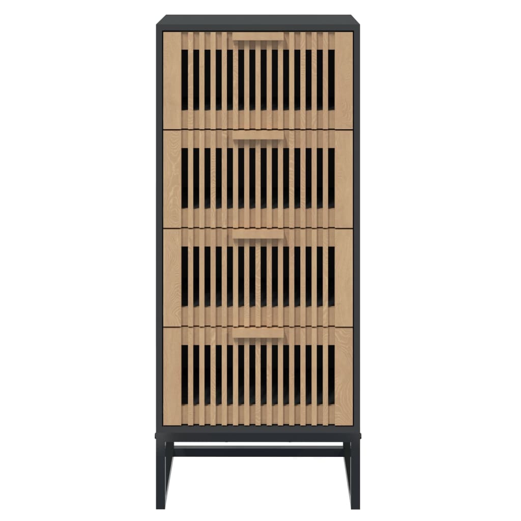 Buffet haut noir 40x30x95 cm bois d'ingénierie