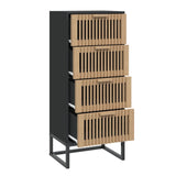 Buffet haut noir 40x30x95 cm bois d'ingénierie