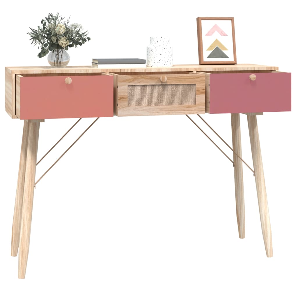 Table console avec tiroirs 105x30x75 cm bois d'ingénierie