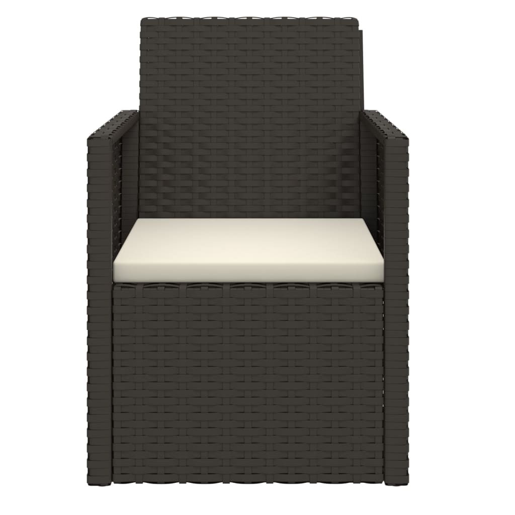 Fauteuil de jardin avec coussin Noir Résine tressée