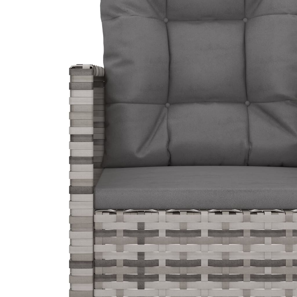 Fauteuil de jardin avec coussins Gris Résine tressée