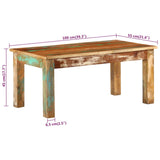 Table basse 100x55x45 cm bois de récupération massif