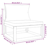 Salon de jardin avec coussins 2 pcs bois massif acacia