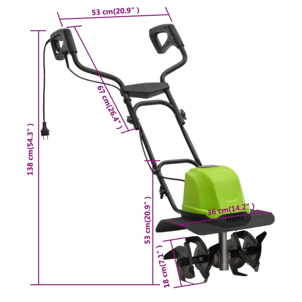 Gartenfräse mit 4 elektrischen Messern 800 W