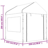 Belvédère avec toit blanc 2,28x2,23x2,69 m polyéthylène