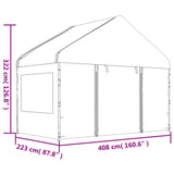 Belvédère avec toit blanc 4,08x2,23x3,22 m polyéthylène