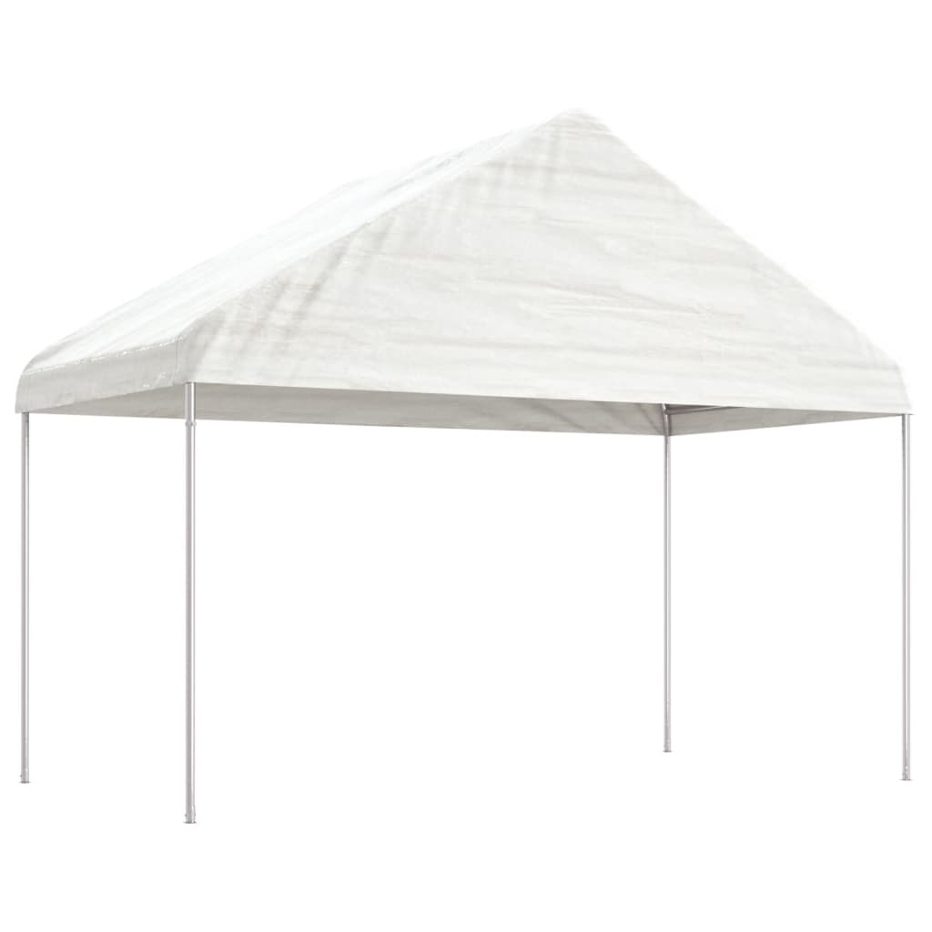 vidaXL Belvédère avec toit blanc 4,08x2,23x3,22 m polyéthylène