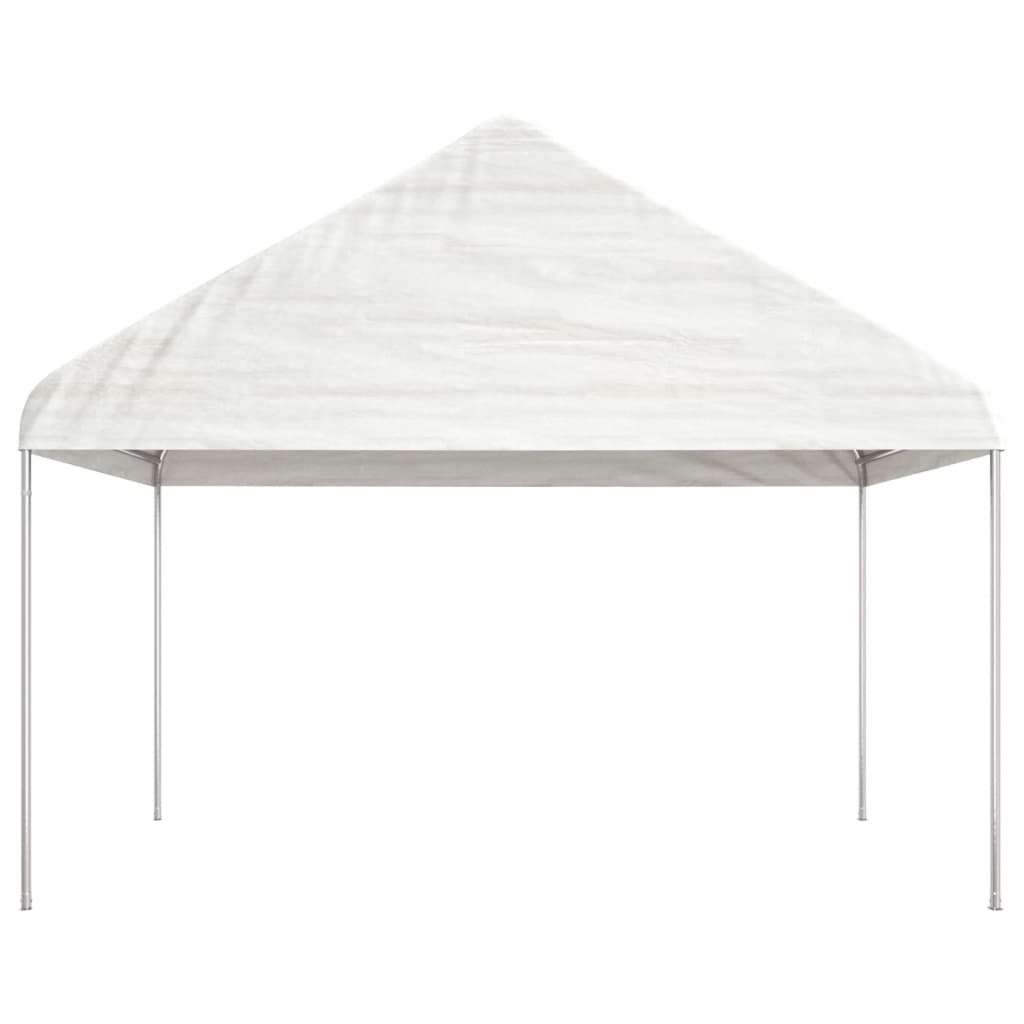 vidaXL Belvédère avec toit blanc 4,08x2,23x3,22 m polyéthylène