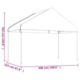 vidaXL Belvédère avec toit blanc 4,08x2,23x3,22 m polyéthylène