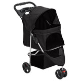 Zusammenklappbarer Hundekinderwagen Schwarz 80x46x98 cm Oxford-Stoff