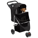 Zusammenklappbarer Hundekinderwagen Schwarz 80x46x98 cm Oxford-Stoff