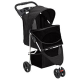 Zusammenklappbarer Hundekinderwagen Schwarz 80x46x98 cm Oxford-Stoff